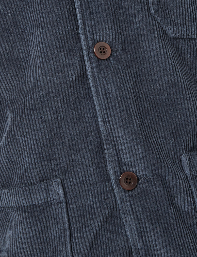 Portuguese Flannel Labura Workwear Jacket (Cord) - Navy Blue