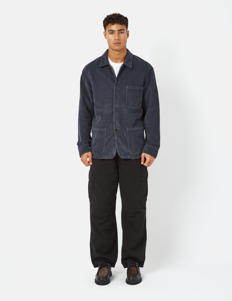 Portuguese Flannel 부라 워크웨어 재킷 (코드)-네이비 블루