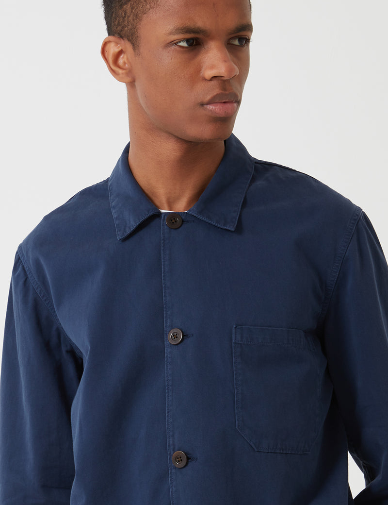 Portuguese Flannel 부라 작업복 재킷 (면)-네이비 블루