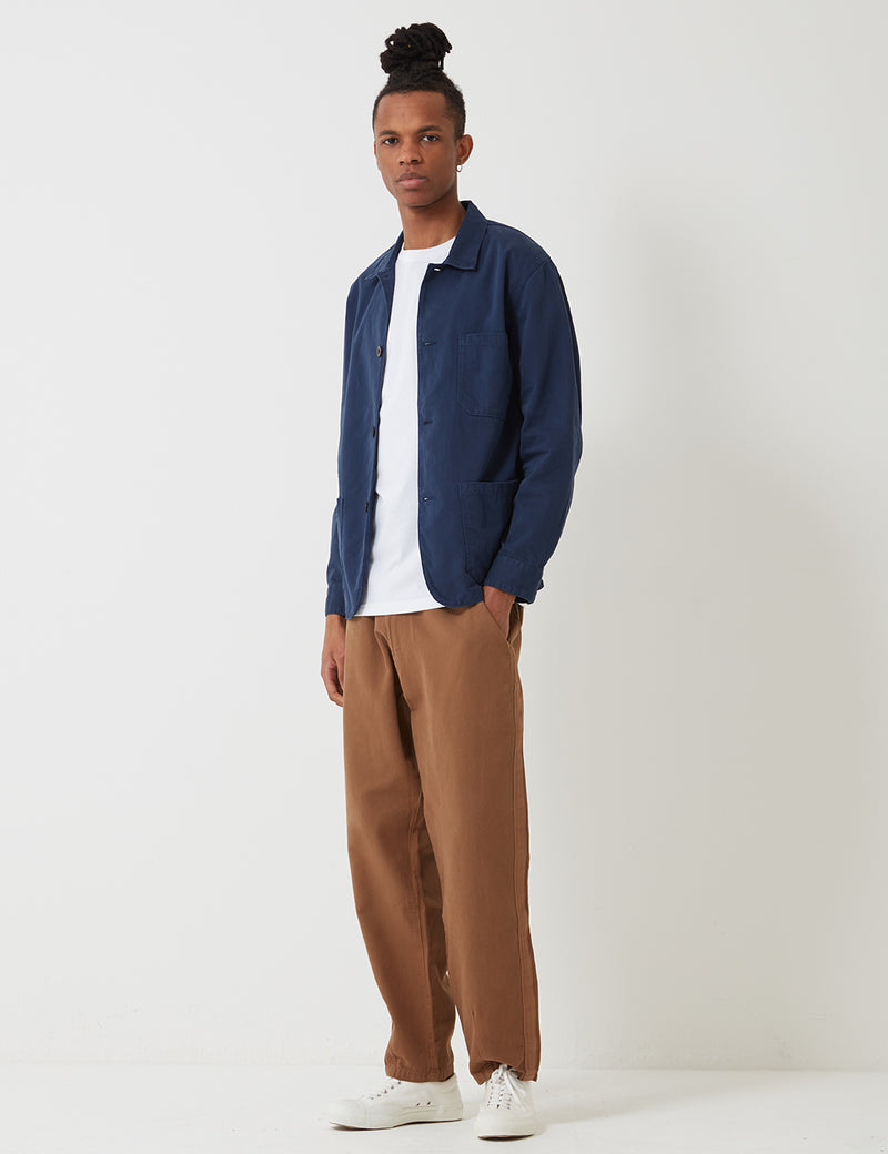 Portuguese Flannel Labura Workwear Jacket (Cotton) - Navy Blue