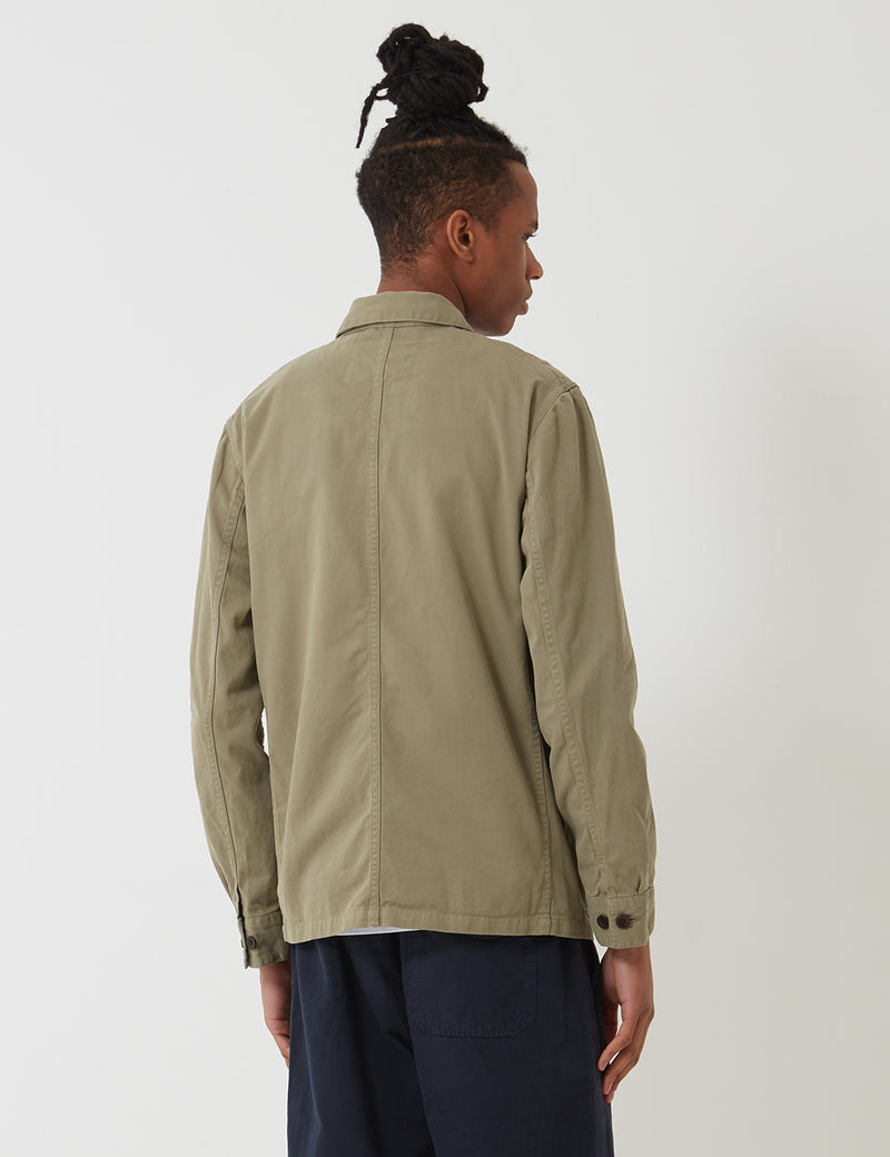 Portuguese Flannel Labura Workwear Jacket (Cotton) - Olive Green