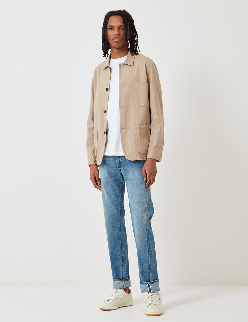 Portuguese Flannel Labura Jacket (Cotton) - Sand Brown