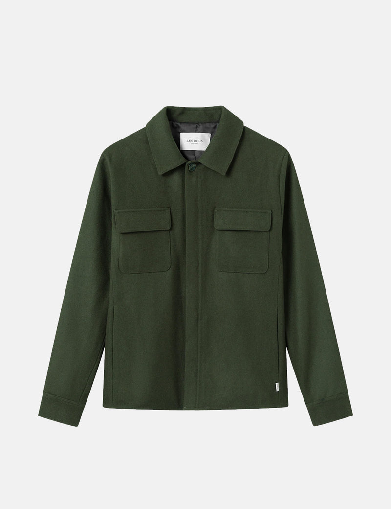 Veste Laine Les Deux Marseille - Vert Olive Nuit