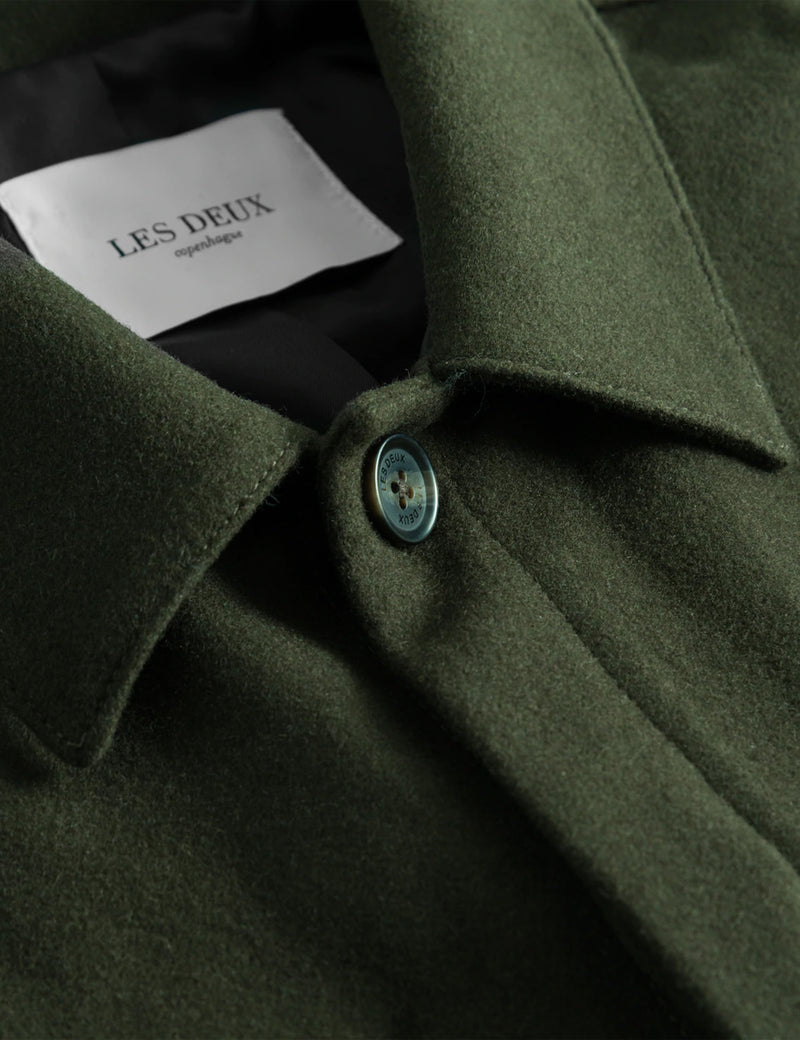 Veste Laine Les Deux Marseille - Vert Olive Nuit