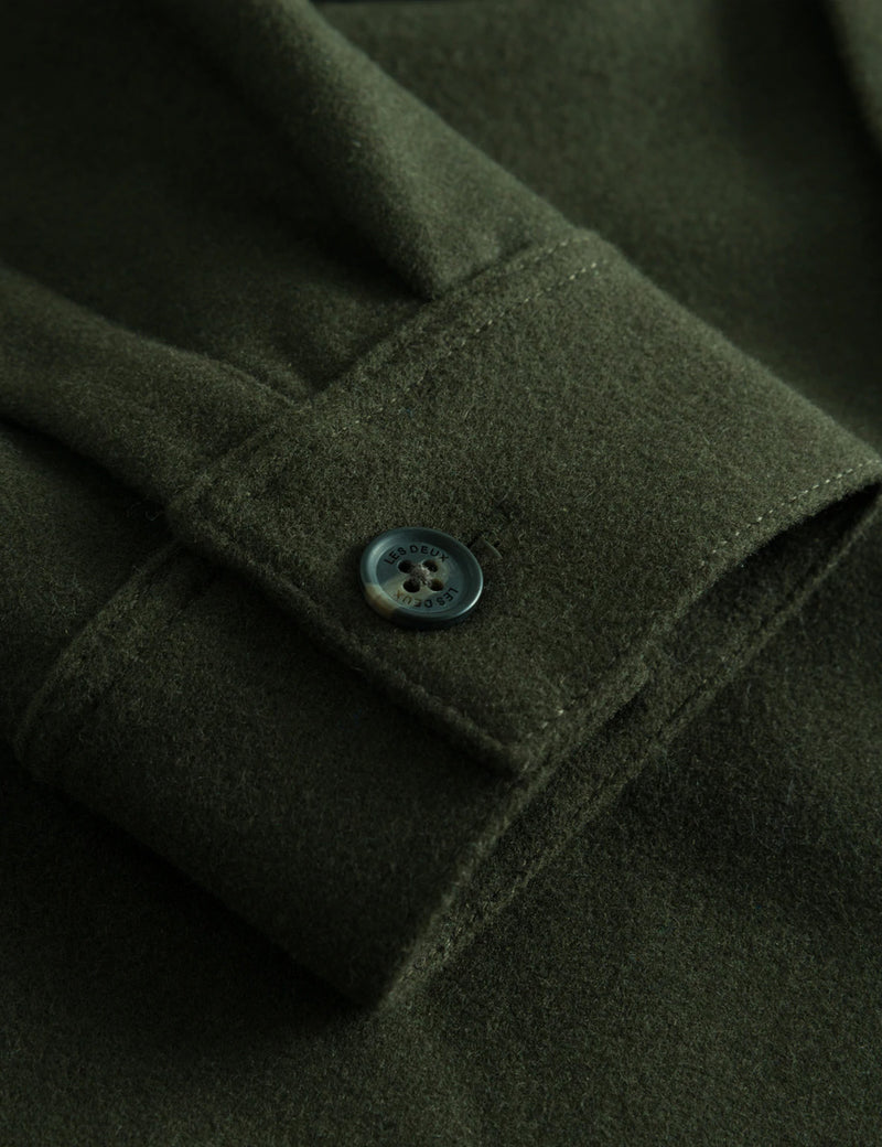 Veste Laine Les Deux Marseille - Vert Olive Nuit
