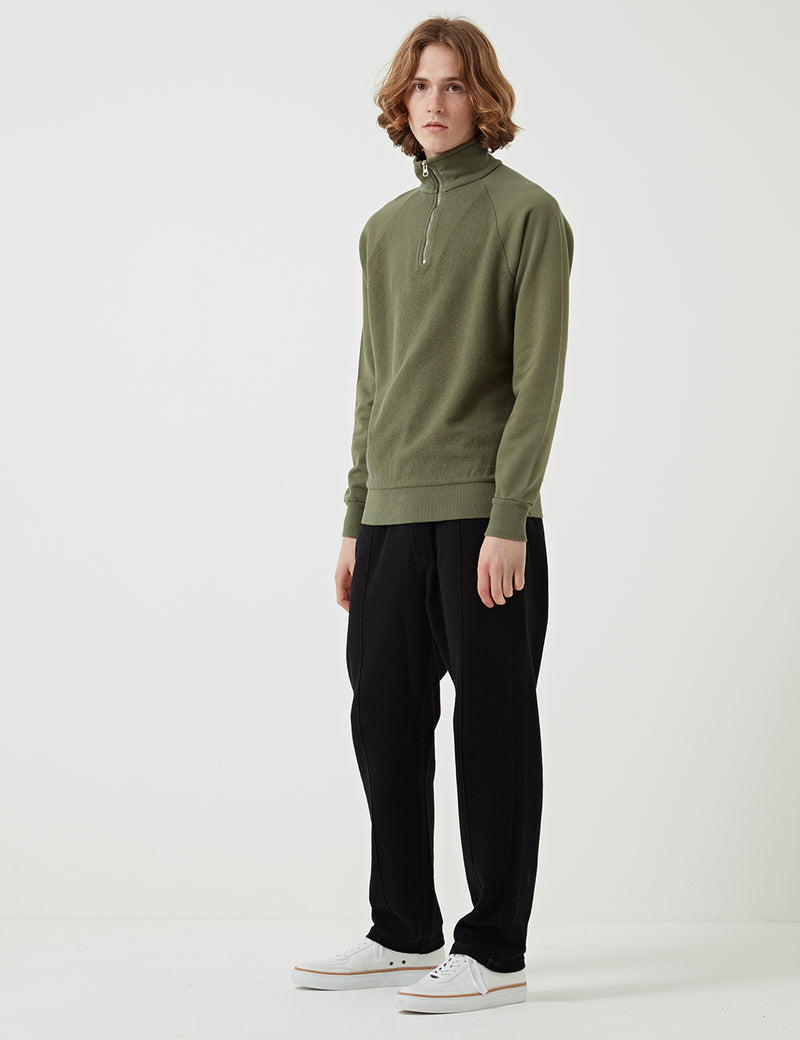 Les Basics Le Loopback-Sweatshirt mit Reißverschluss - Ever Green