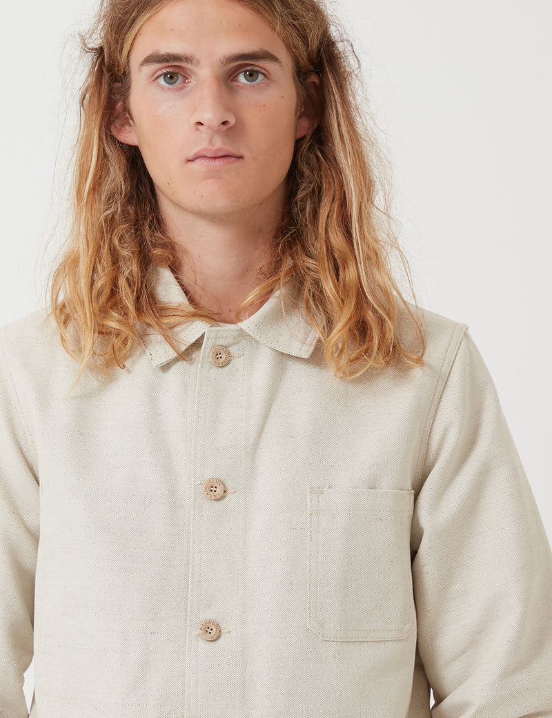 Le Laboureur French Workwear Jacket (Linen) - Beige