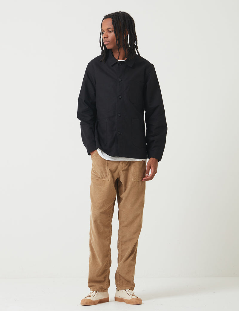 Le Laboureur Work Jacket Linen Black URBAN EXCESS