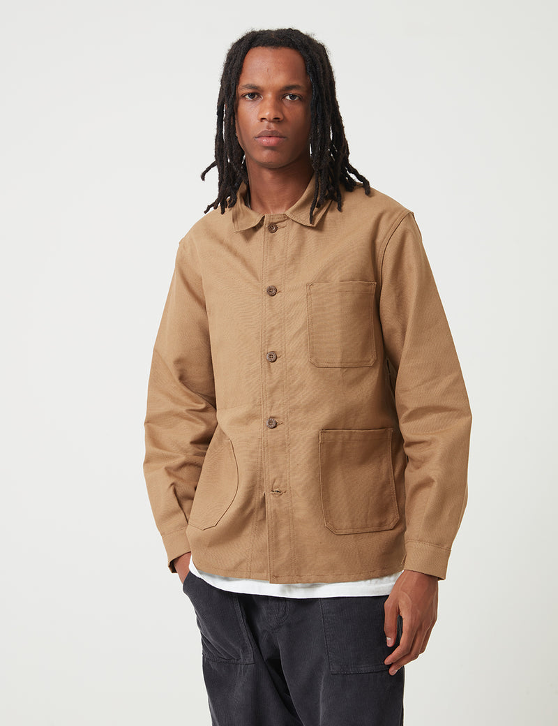 Le Laboureur Work Jacket (Linen) - Light Brown
