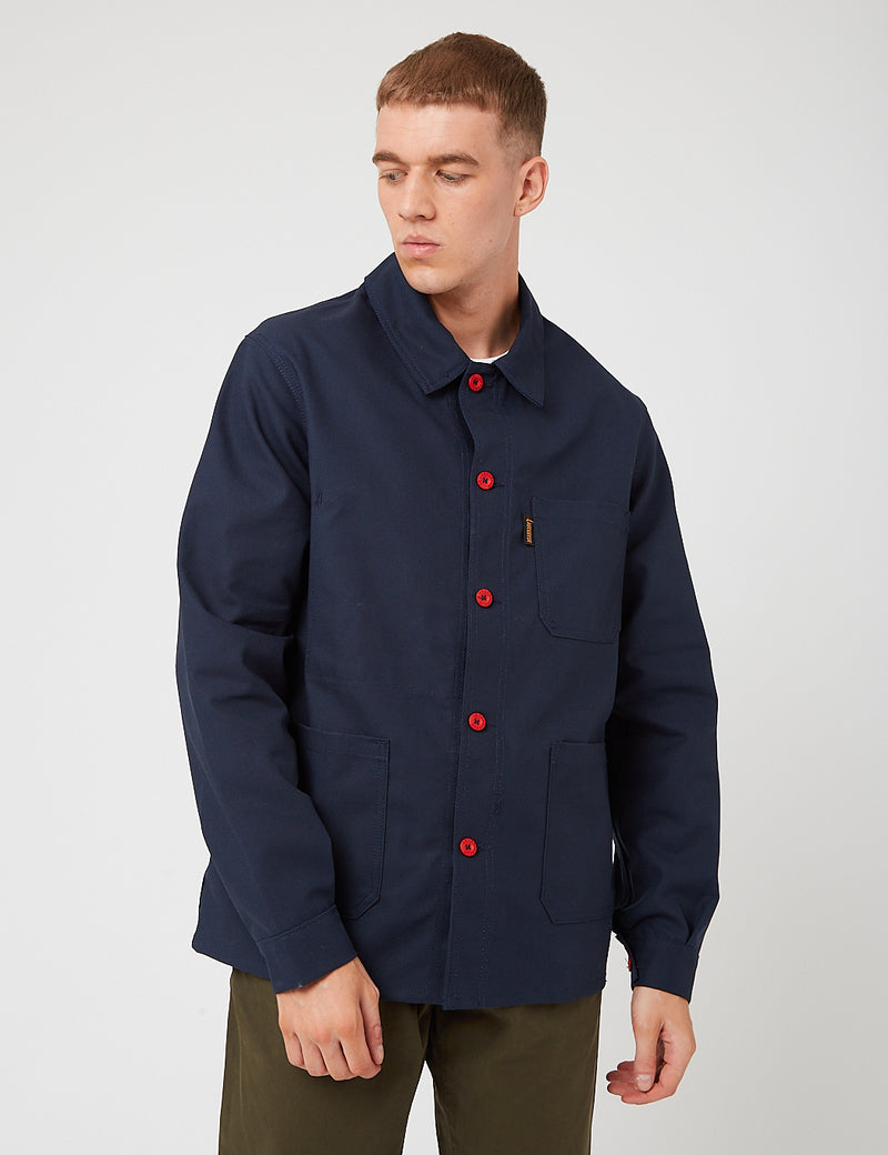 Le Laboureur Work Jacket - Navy Blue/Red Buttons