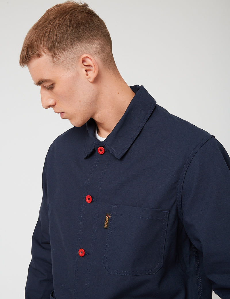 Le Laboureur Work Jacket - Navy Blue/Red Buttons