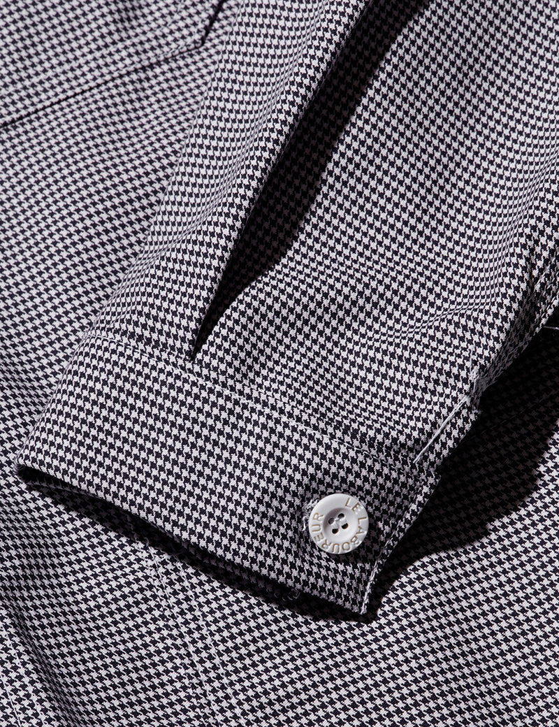 Le Laboureur Houndstooth Cotton Work Jacket - White/Navy