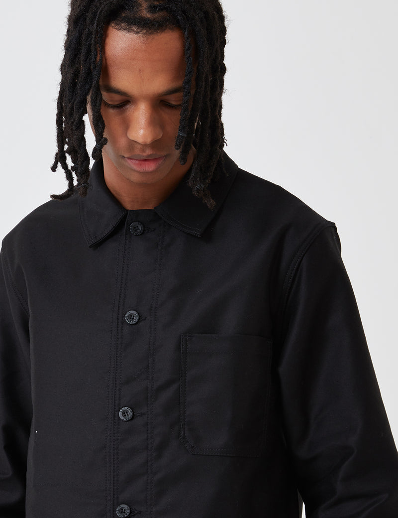 Le Laboureur Moleskin Arbeitsjacke - Schwarz