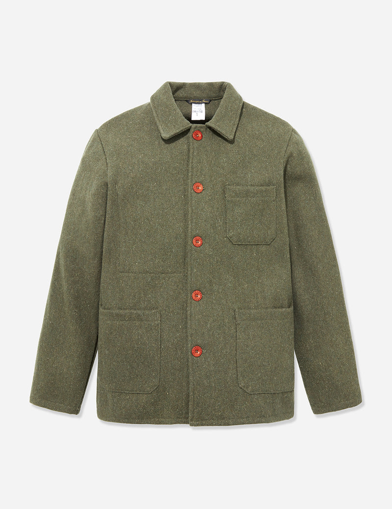 Le Laboureur Wolle Arbeitsjacke - Khakigrün