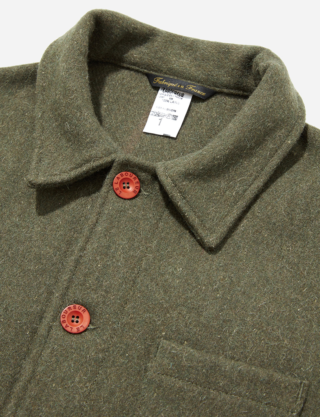 Le Laboureur Wool Work Jacket - Khaki Green | URBAN EXCESS.