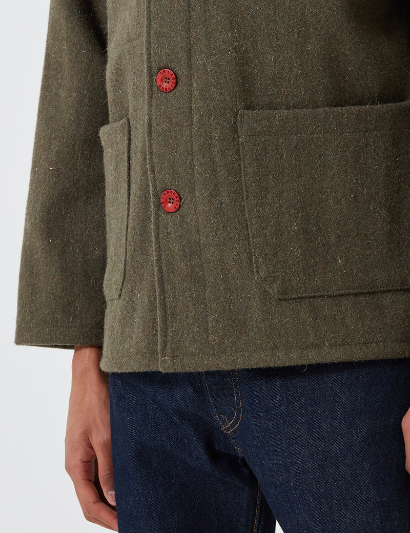 Le Laboureur Wolle Arbeitsjacke - Khakigrün