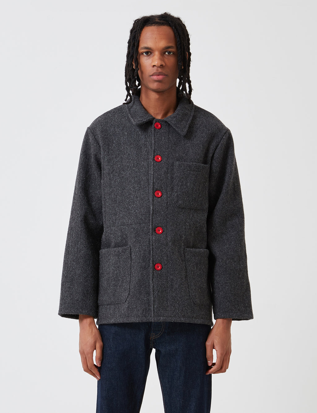 Shop Le Laboureur Wool Work Jacket - Grey | URBAN EXCESS.