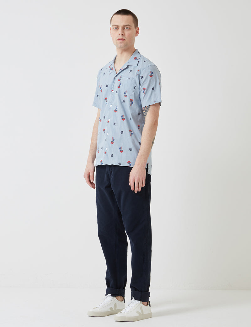 Libertine-Libertine Cave Shirt - Blue Pin Mushroom
