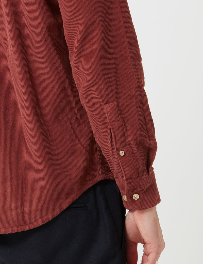 Portuguese Flannel Lobo Shirt (Cord) - Bordeaux