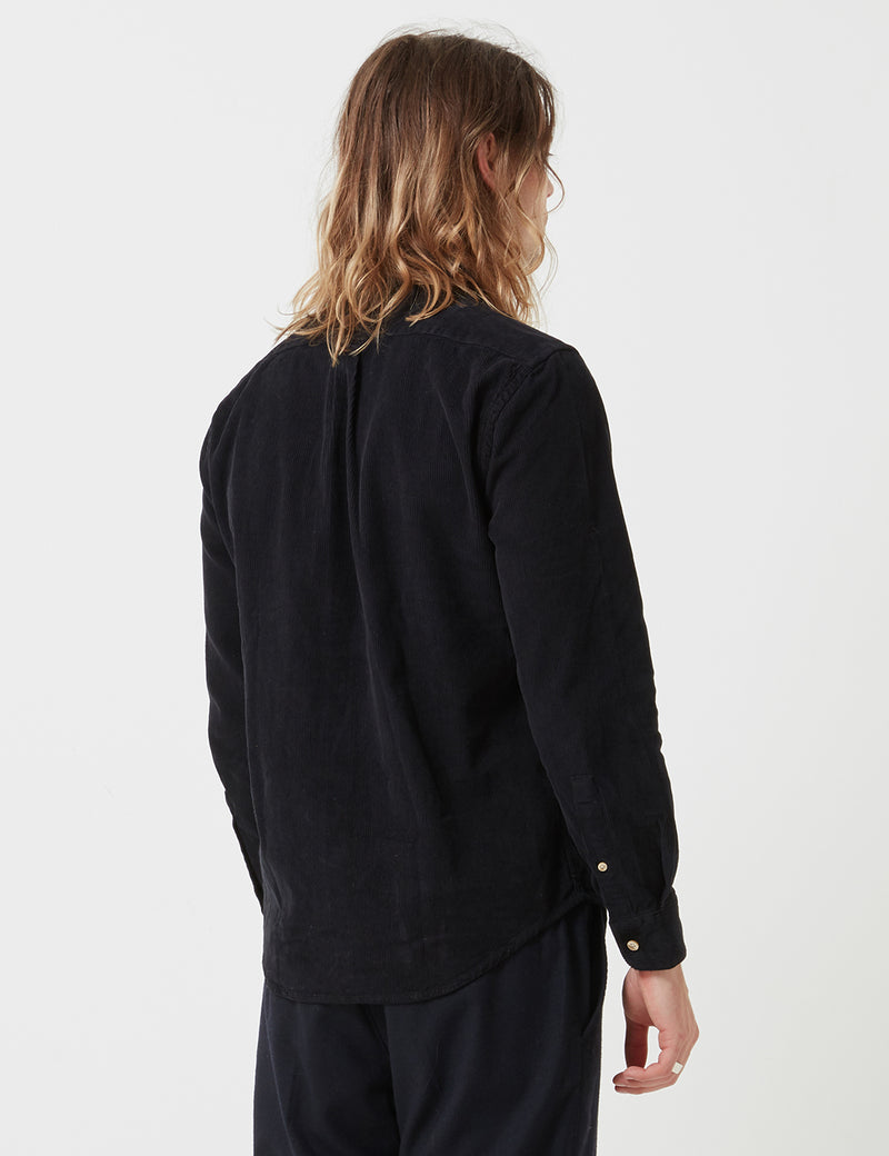 Portuguese Flannel Lobo Shirt (Cord) - Black