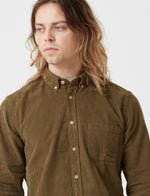 Portuguese Flannel Lobo Shirt (Cord) - Olive Green