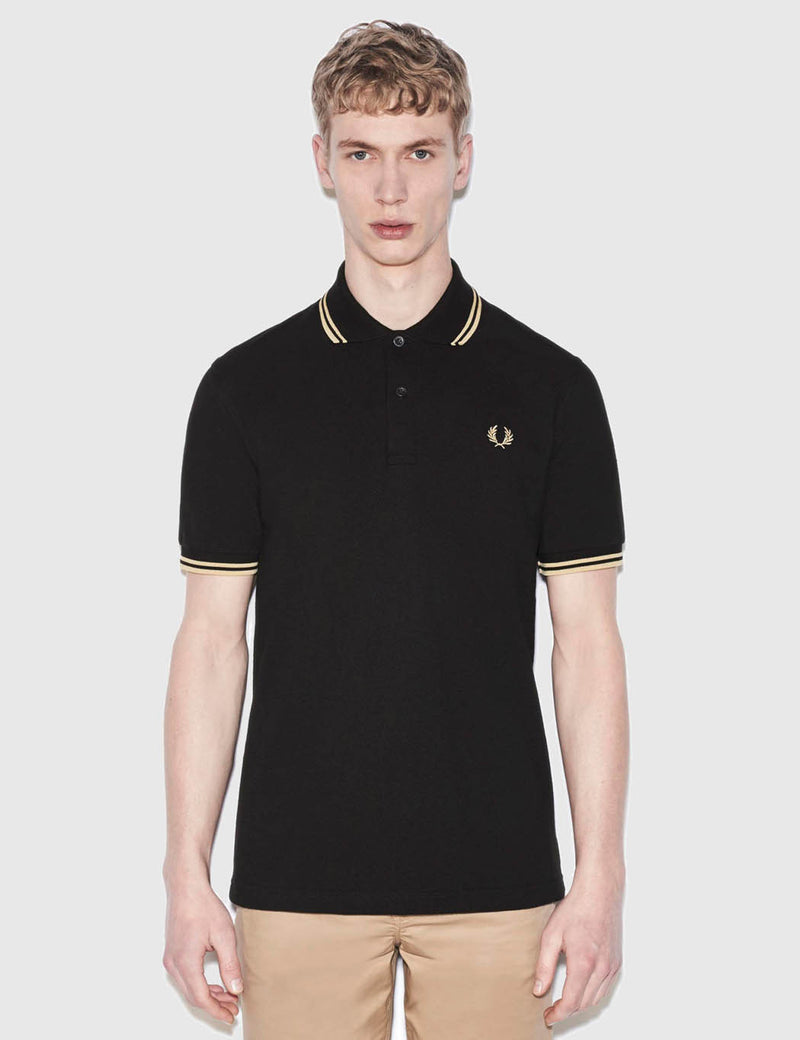Fred Perry Twin Tipped Polo Shirt - Black