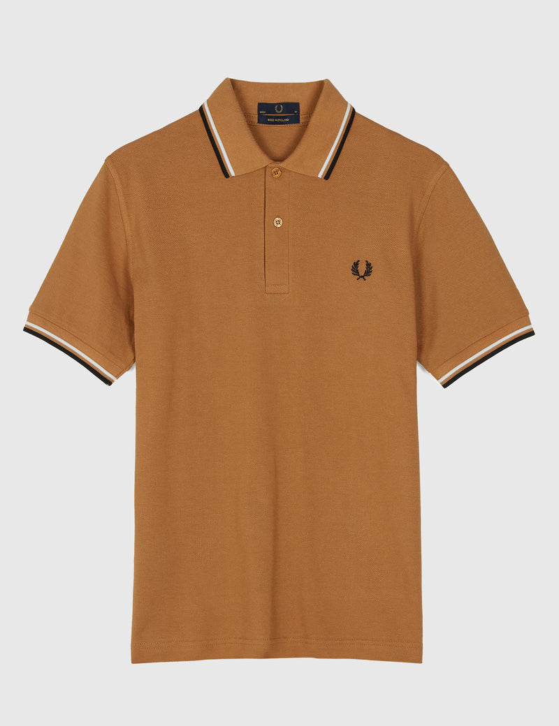 Fred Perry Twin Tipped Polo Shirt - Caramel