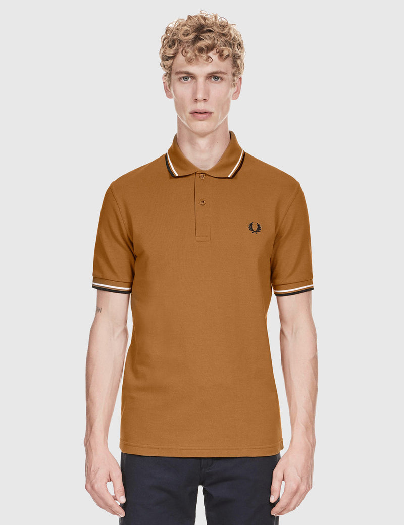 Fred Perry Twin Tipped Polo Shirt - Caramel