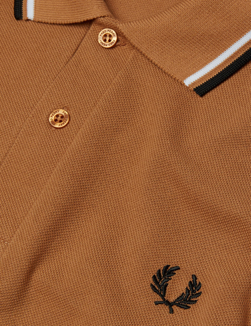 Fred Perry Twin Tipped Polo Shirt - Caramel