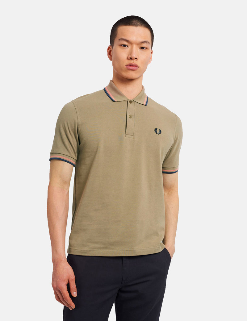Fred Perry Re-issues Twin Tipped Polo Shirt - Sage Green