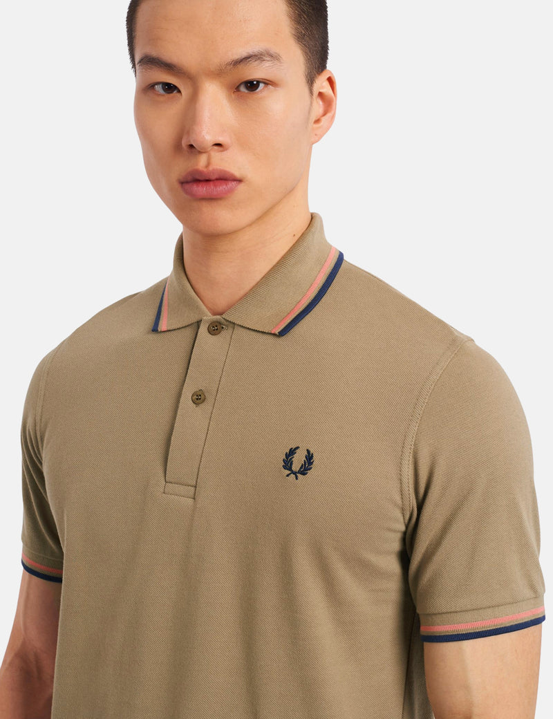 Fred Perry Re-issues Twin Tipped Polo Shirt - Sage Green