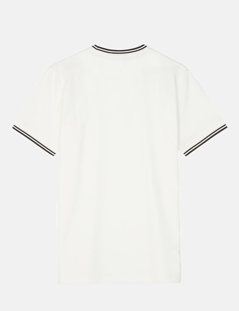 フレッドペリーツインチップTシャツ-スノーホワイト