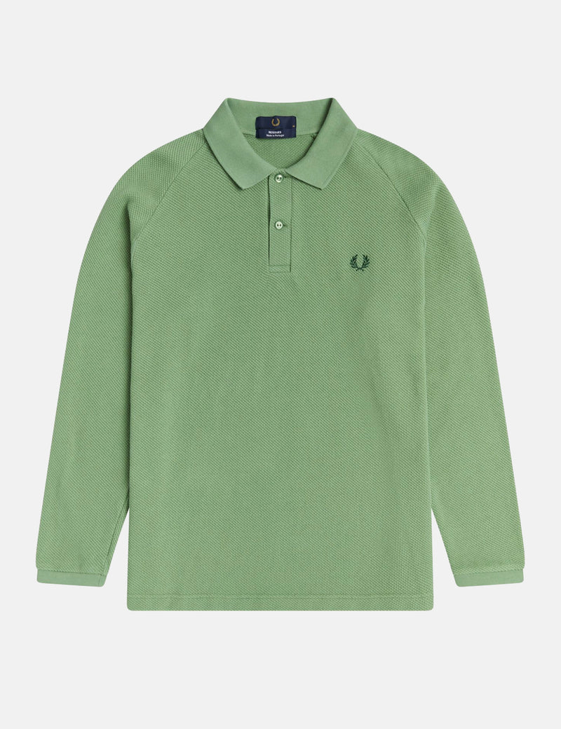 Fred Perry Reissues Long Sleeve Mesh Piqu�� Polo - Pistachio Green