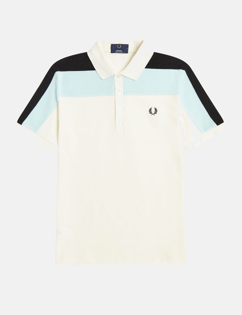 Fred Perry Reissues Handtuch Panel Polo Shirt - Ecru