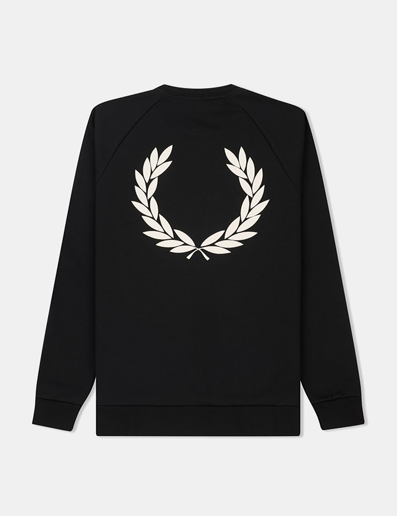 Fred Perry Laurel Oversized Logo Sweatshirt - Black