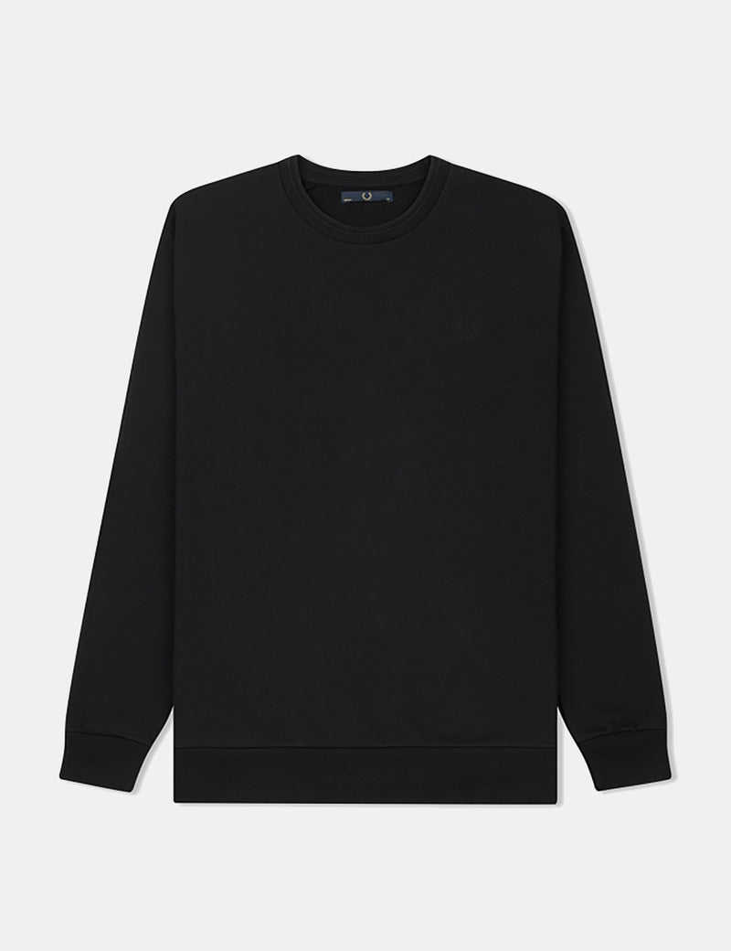 Fred Perry Laurel Oversized Logo Sweatshirt - Black