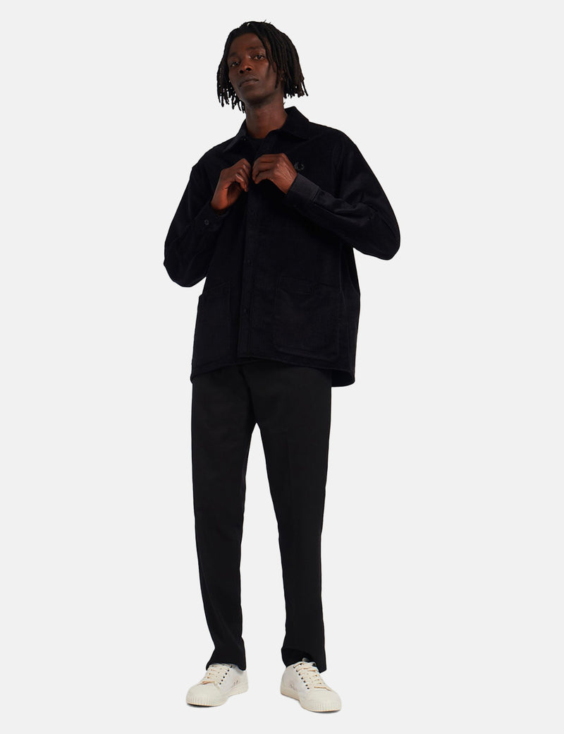 Surchemise en velours côtelé Fred Perry - Noir