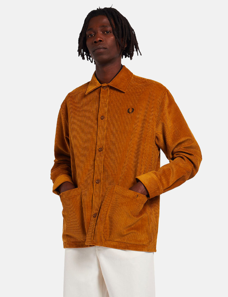 Surchemise en velours côtelé Fred Perry - Caramel foncé