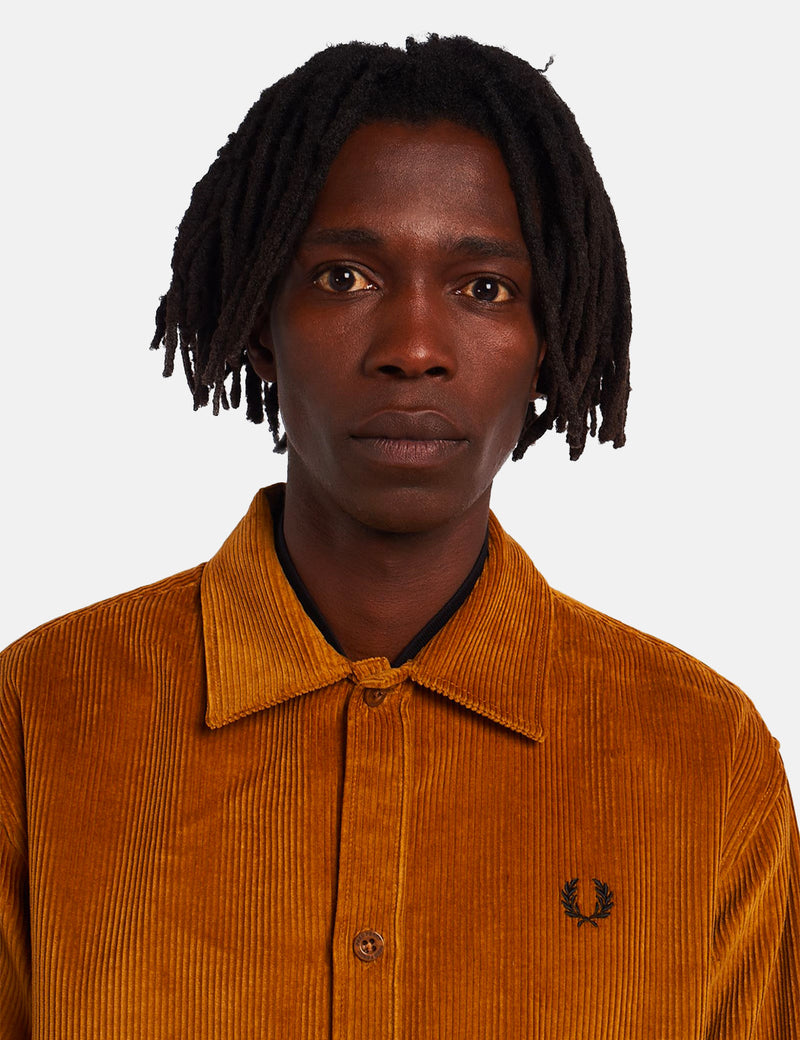 Surchemise en velours côtelé Fred Perry - Caramel foncé