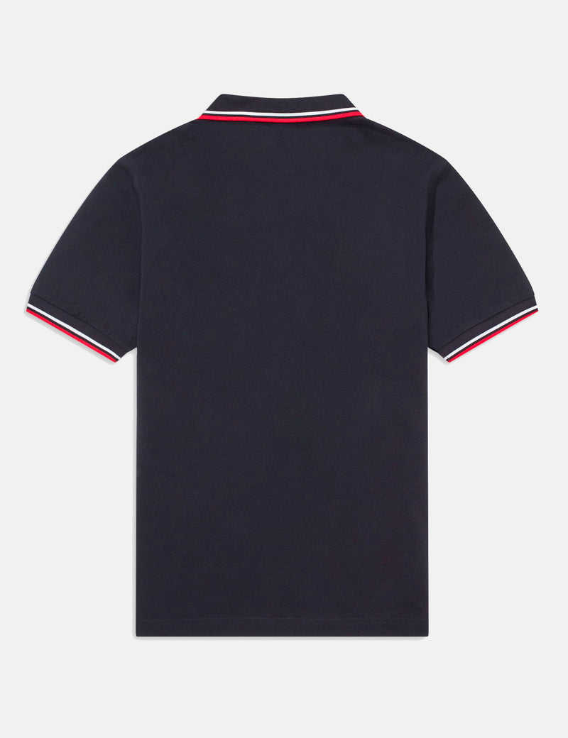 Fred Perry Twin Tipped Polo Shirt - Navy/White/Red