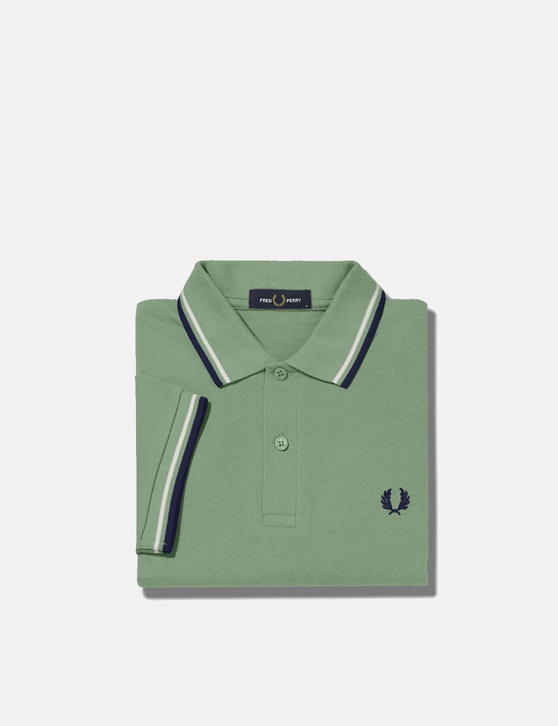 Polo Fred Perry à double liseré - Pistache