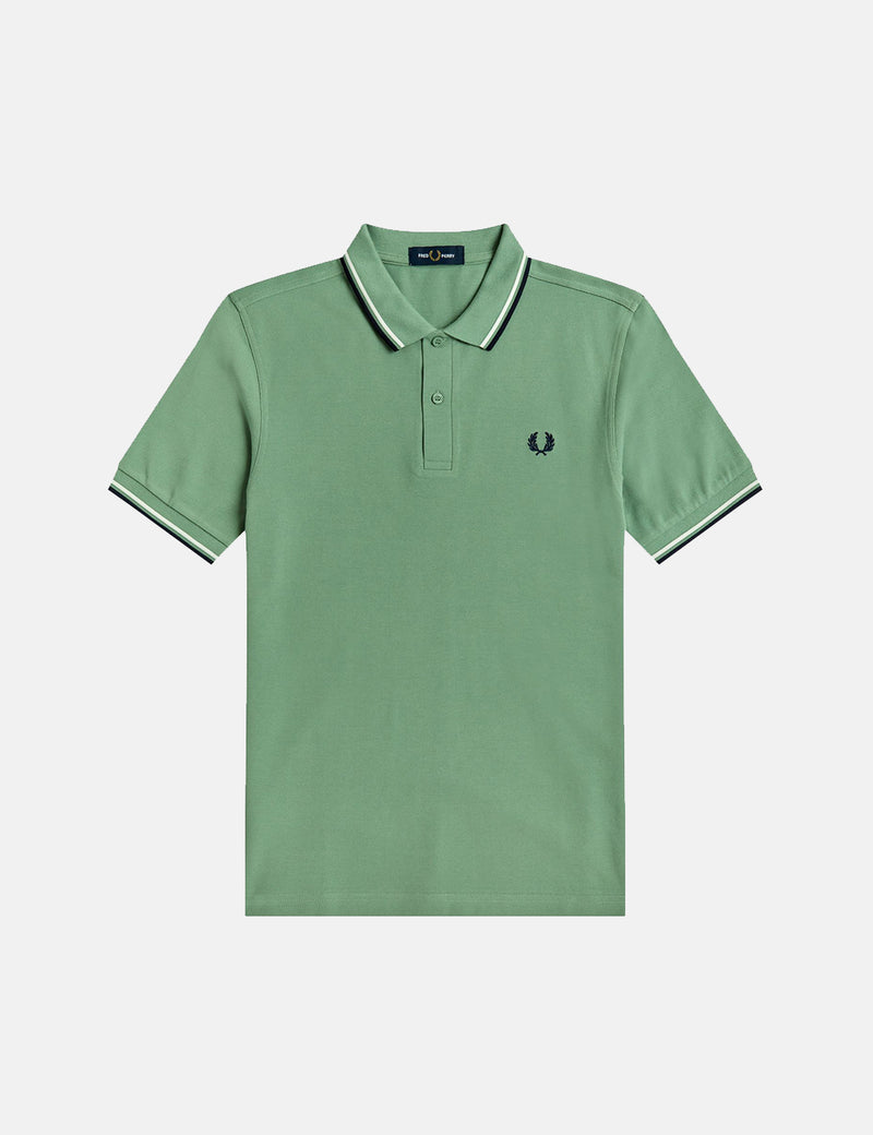 Polo Fred Perry à double liseré - Pistache