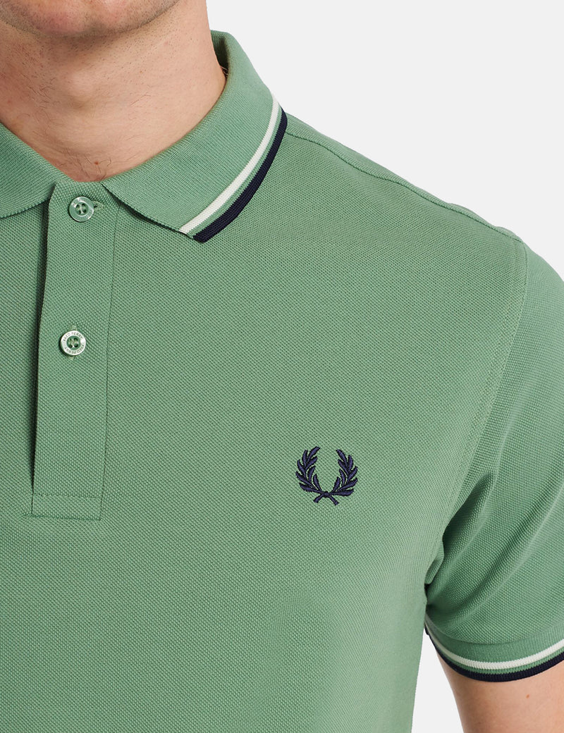 Polo Fred Perry à double liseré - Pistache