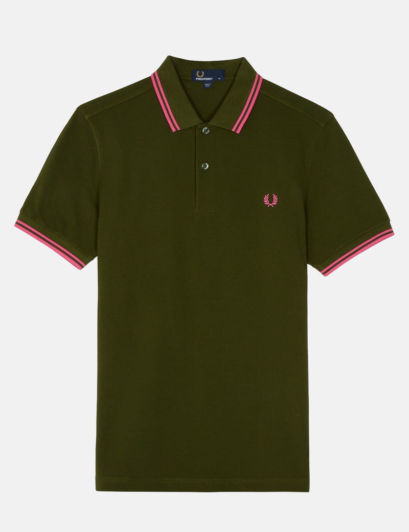 Polo Fred Perry Twin Tipped - Vert fusil