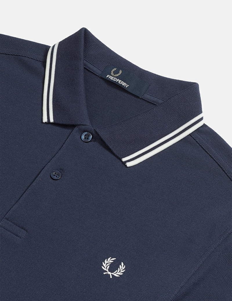 Fred Perry Twin Tipped Polo Shirt - Phantom/Snow White/White