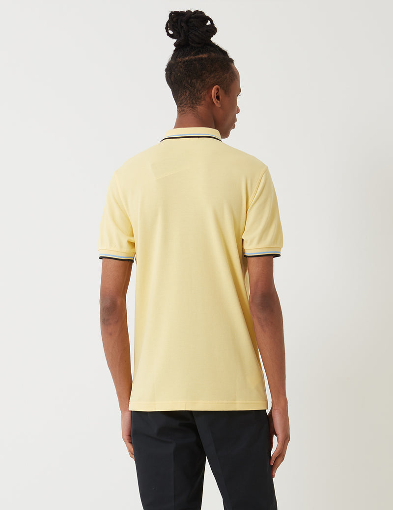 Fred Perry Twin Tipped Polo Shirt - Soft Yellow/Summer Blue/Black