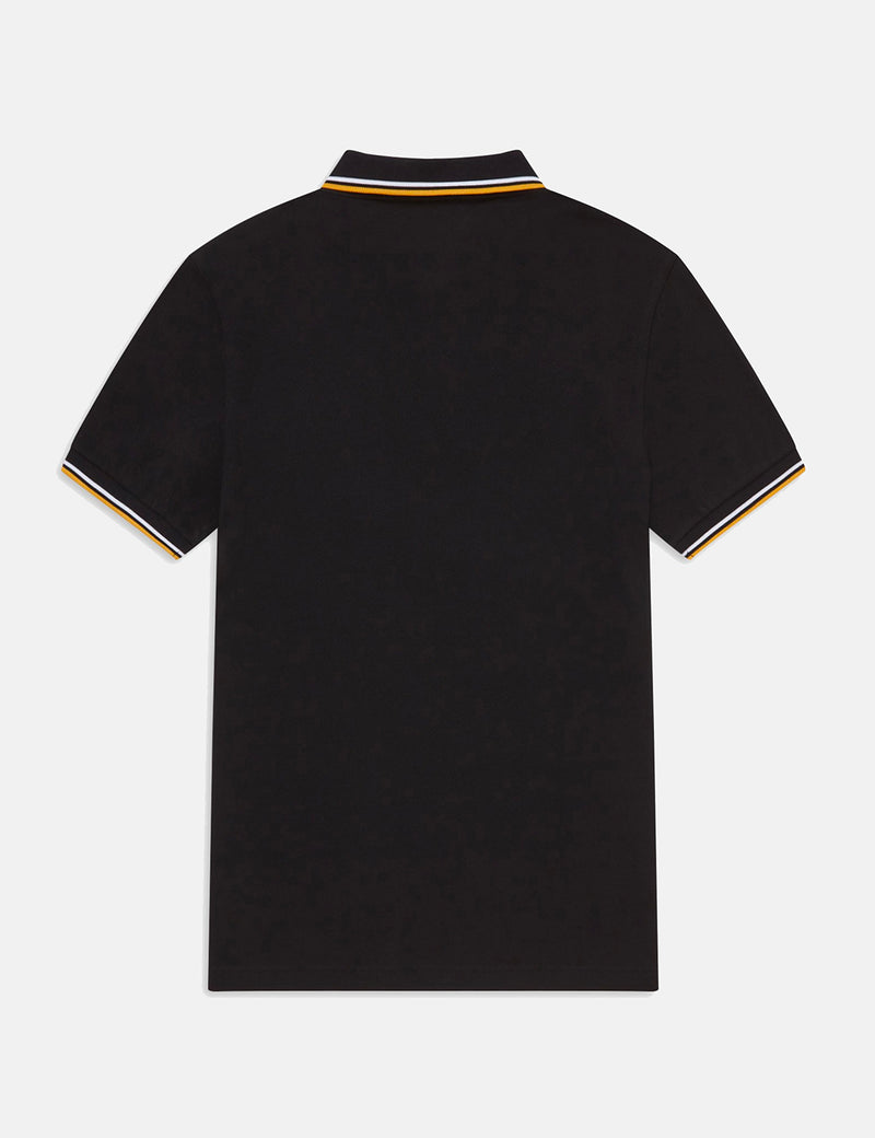 Fred Perry Twin Tipped Polo Shirt - Black/White/Gold