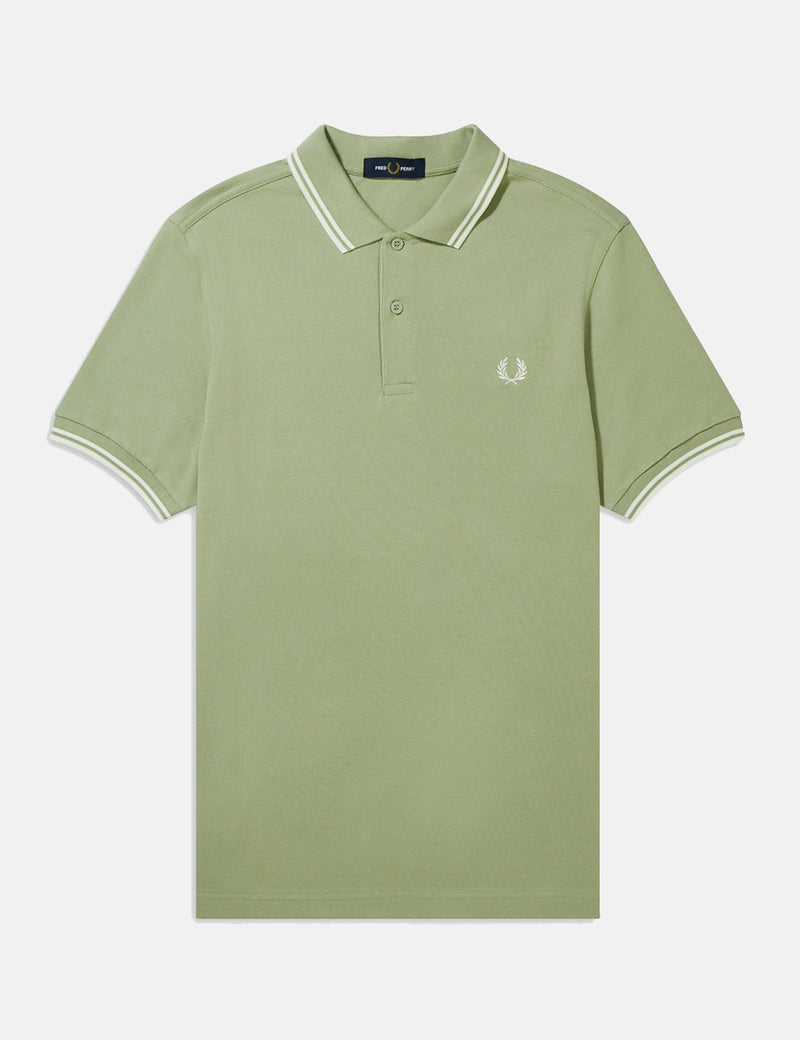 Fred Perry Twin Tipped Polo Shirt - Light Sage