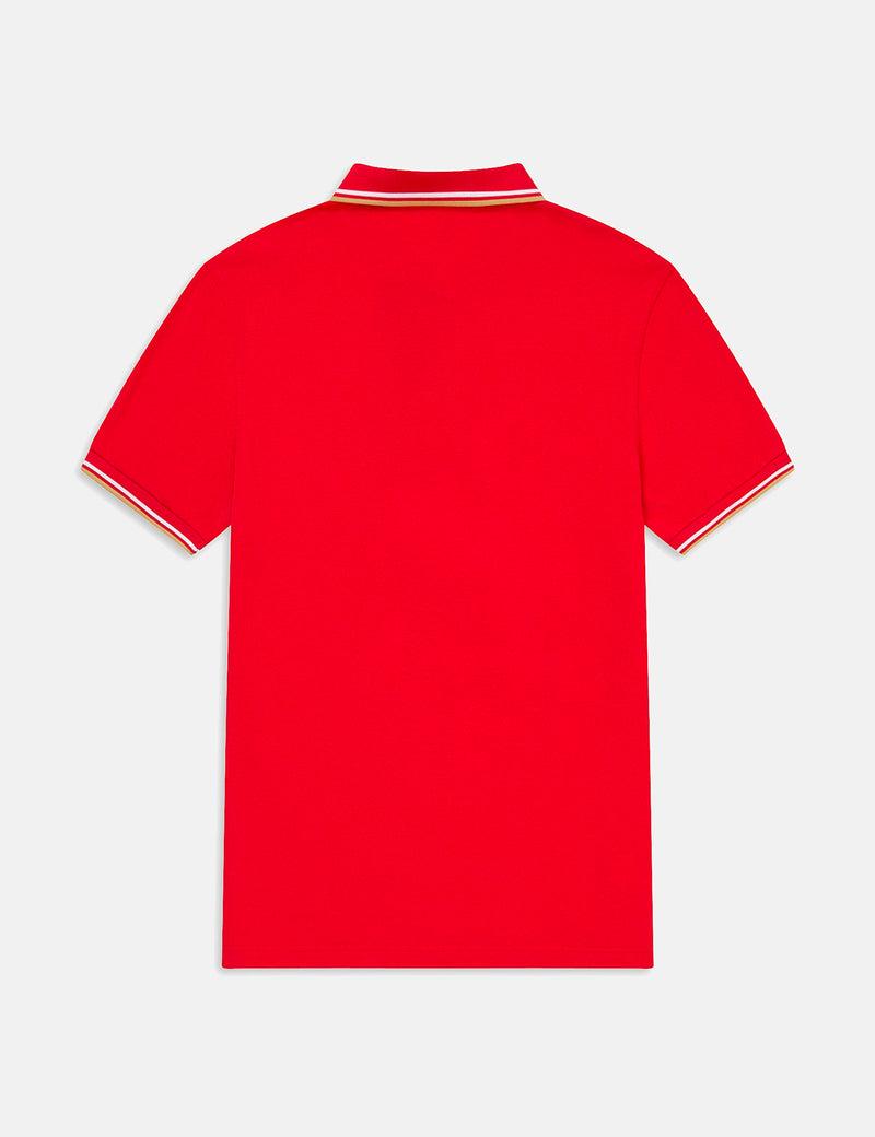 Fred Perry Twin Tipped Polo Shirt - Jester Red/White/Champagne