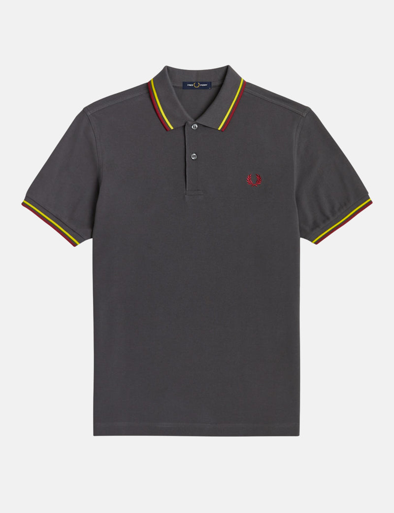 Fred Perry Twin Tipped Polo Shirt - Gunmetal Grey